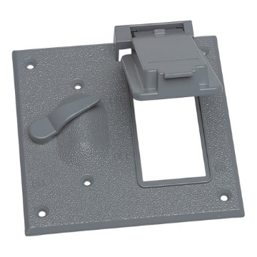 Picture of SIGMA ENGINEERED SOLUTIONS 14344 Sigma Engineered Solutions 14344 2-Gang Toggle Switch/GFCI Combination Weatherproof Cover, Gray (EA)