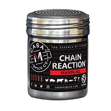 Picture of CASA M SPICE CO OCR10SSS Casa M Spice Co® Chain Reaction® Season-All• Low Sodium • No MSG • Gluten Free • Keto Friendly BBQ Spices and Seasonings (Original, Stainless Shaker (with 1-cup seasoning)) (EA)