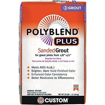 Picture of CUSTOM BUILDING PRODUCTS (FRT) PBPG11525 Polyblend Grout Customs Plus Sanded 25LB Bag (Platinum 115) (EA)