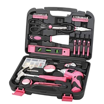 Picture of APOLLO TOOLS DT0773N1 Apollo Tools 135 Piece Household Pink Hand Tools Set with Pivoting Dual-Angle 3.6 V Lithium-Ion Cordless Screwdriver - DT0773N1 (EA)