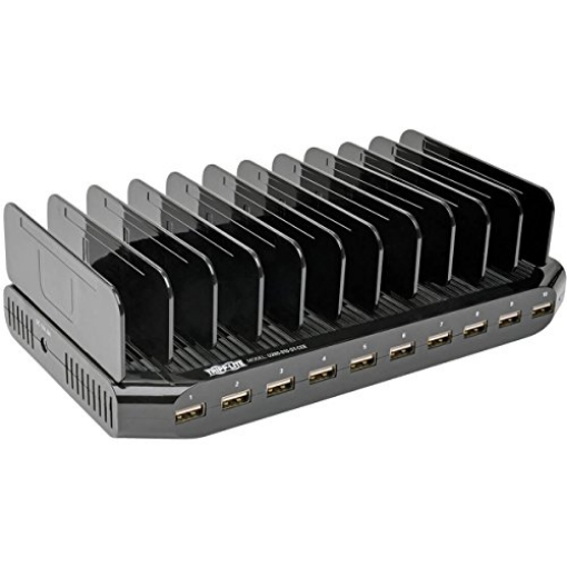 Picture of TRIPPLITE U280-010-ST-CEE 10-Port USB Charging Station with Adjustable Storage, 12V 8A (96W) USB Charger O (EA)