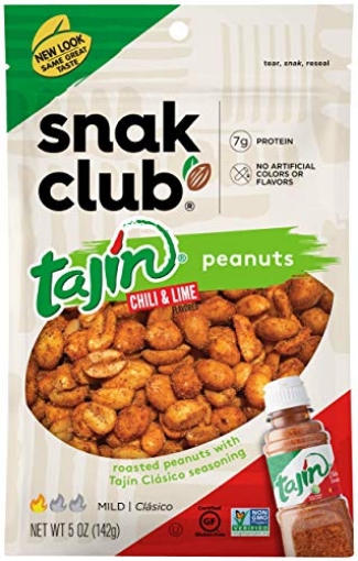 Picture of CENTURY SNACKS LLC 1721640 Snak Club Tajin Chili & Lime Peanuts, Mild, 5oz Bag (PK-6-EA)