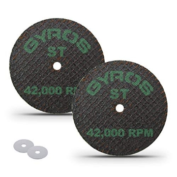 Picture of Gyros Tools 11-41702 GYROS 1.75” Mini Resin Cut-Off Wheels for Rotary Tools; 2 Double Fiberglass Reinforced Cutting Discs; Super-Tensile Materials like Titanium, Carbon; Dremel Cutting Tool Accessory; Made in USA 11-41702 (EA)