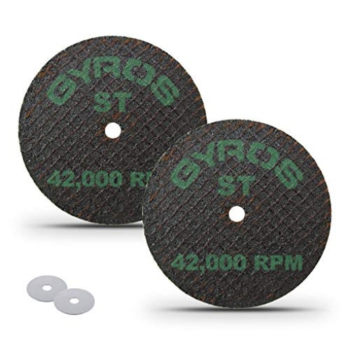 Picture of Gyros Tools 11-41702 GYROS 1.75” Mini Resin Cut-Off Wheels for Rotary Tools; 2 Double Fiberglass Reinforced Cutting Discs; Super-Tensile Materials like Titanium, Carbon; Dremel Cutting Tool Accessory; Made in USA 11-41702 (EA)