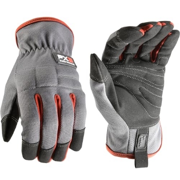 Picture of WELLS LAMONT 7862M Wells Lamont Men's Work Gloves - 4-Way Stretch Nylon/Spandex - Padded Palms & Knuckles - Touchscreen Compatible - Breathable Mesh - Shirred Elastic Wrist - Ideal for Tool Handling - Gray - M (EA)
