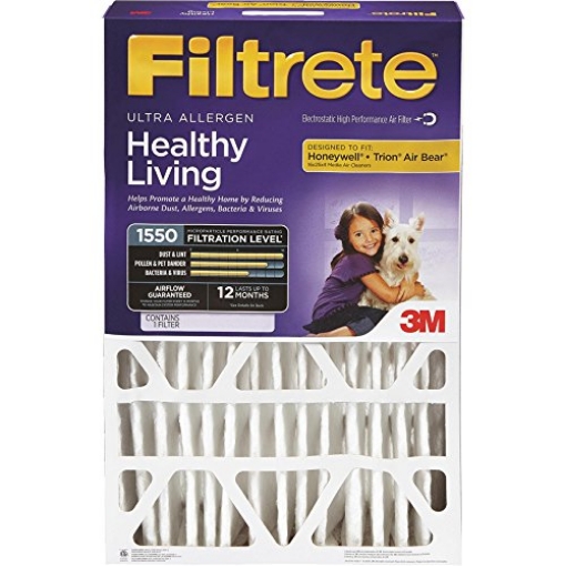 Picture of Filtrete NDP01-4IN-4 3M Allergen Reduction Air Filter 1550 [Set of 4] Size: 25" H x 16" W x 4" D (PK-4-EA)