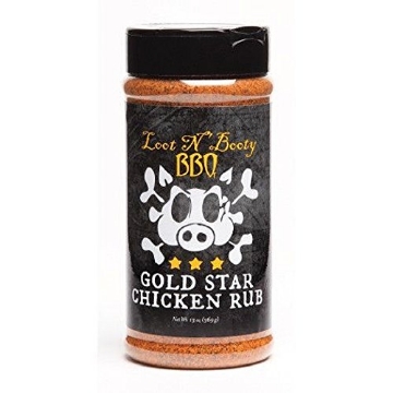 Picture of LOOT N' BOOTY OW88251 Loot N' Booty BBQ Gold Star Chicken Rub 13 Oz Shaker (EA)