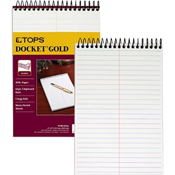 Picture of TOPSBUSFMS 99708 TOPS Docket Gold Steno Book, 6" x 9", Gregg Rule, Clear Poly Cover, 100 Sheets (99708) (EA)