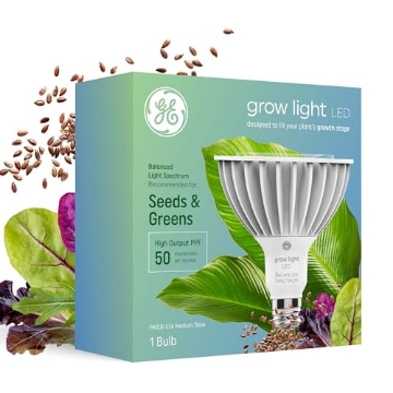 Picture of HENKEL LOCTITE 93101232 GE Grow LED Light Bulb, PAR38 Flood Light, Indoor LED Grow Lights for Plants, Seeds and Greens, Balanced Light Spectrum, 25,000 Hours Lifespan, 50 PPF, 1 Pack (Packaging May Vary) (EA)