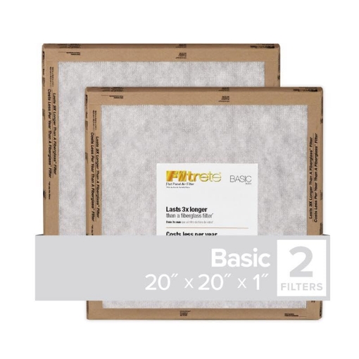 Picture of Filtrete FPL02-2PK-24 Filtrete 20 in. W X 20 in. H X 1 in. D Synthetic 5 MERV Flat Panel Filter 2 pk (PK-24-EA)