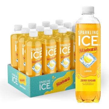 Picture of TALKING RAIN BEVERAGE COMPANY FG00537 Sparkling Ice STARBURST Lemon, Zero Sugar Flavored Sparkling Water, with Vitamins and Antioxidants, Low Calorie Beverage, 17 fl oz Bottles (Pack of 12) (PK-12-EA)