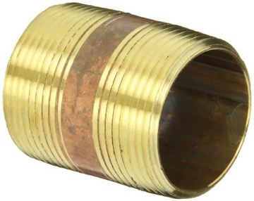 Picture of Andersen 38300-2020 Anderson Metals 38300-2020 Red Brass Pipe Fitting, Nipple, 1-1/4" x 1-1/4" NPT Male, 2" Length (EA)