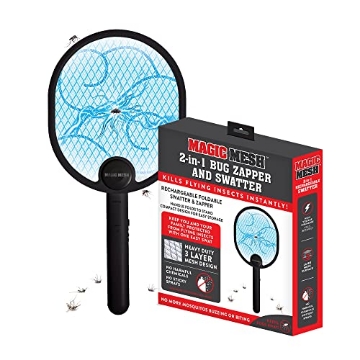 Picture of MAGIC MESH MM881004 Magic Mesh 2 in 1 Bug Zapper & Swatter- Rechargeable Electric Swatter & Night Zapping Lamp- Zapping Racket Kills Mosquitos, Flies, & Insects Outdoors or Indoors (EA)