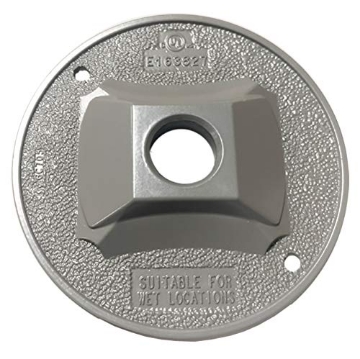 Picture of SIGMA ENGINEERED SOLUTIONS 14381 Sigma Engineered Solutions 14381 1/2-Inch 1 Hole Round Lamp Holder Weatherproof Cover, Gray (EA)