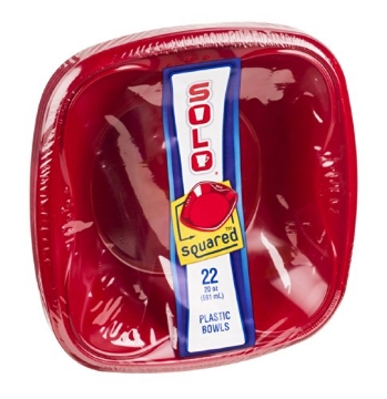 Picture of Solo Incorporated       P SQB20 Solo Plastic Bowl 20 oz/22 ct Mixed Red & Blue (Pack of 12) (PK-12-EA)