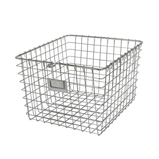 Picture of Ashley Chloe Inc 47970 Spectrum Diversified 47970 Wire, Vintage Locker Basket Style, Rustic Farmhouse Chic, Steel Storage for Closets, Pantry, Kitchen, Garage, Bathroom & More, Medium, Pack of 1, Chrome (EA)