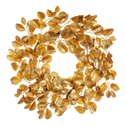 Picture of Vickerman FK220824 Vickerman 24" Gold Artificial Dogwood Glitter Wreath. (EA)