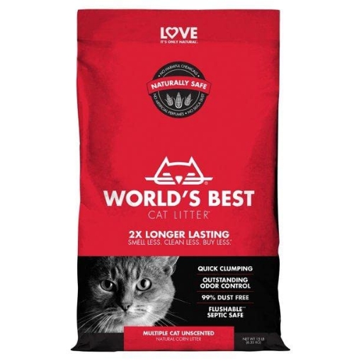 Picture of Worlds Best Cat Litter 322591006118 World's Best Cat Litter Multiple Cat Unscented Clumping Cat Litter, 15-lb (EA)