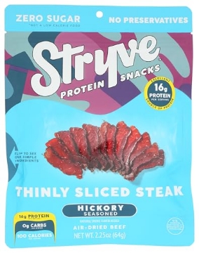 Picture of STRYVE 65627 Stryve Biltong Smoked | No Fat, Low Carb, Low Sugar | 16g Protein | 2.25oz | Gluten Free and Ketogenic (PK-8-EA)