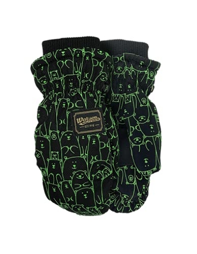 Picture of JOHN WATSON LTD 9592G-XS Watson Gloves L'il Bear Kids Sustainable Winter Mitt Glove for Boys & Girls - Warm Eco Thinsulate, Water Resistant, Windproof, Snow, Ski, Children Gloves (Green) (EA)