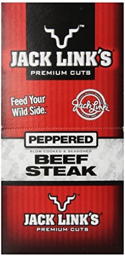 Picture of JCK 02028 Jack Link's Beef Steak, Peppered - Protein Snacks, Meat Snack with 11g of Protein, Made with 100% Beef, Individually Wrapped Bulk Snack Pack, Keto Friendly - 1 Oz. (12 Count) (PK-12-EA)
