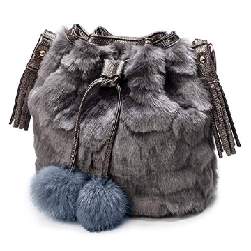 Picture of Arrowhead 605-12LF Lumpna Handbag Women Single-Shoulder PU Leather Bucket Purse hion Party Durable Tote Organizer(Gray) (EA)