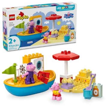 Picture of Lego 10432 LEGO DUPLO Peppa Pig Boat Trip Bath Toy, Building Block Learning Set for Preschool Kids with 2 Peppa Pig Figures Included, Water Toy Gift Idea for Toddlers Ages 2 and Up, 10432 (EA)