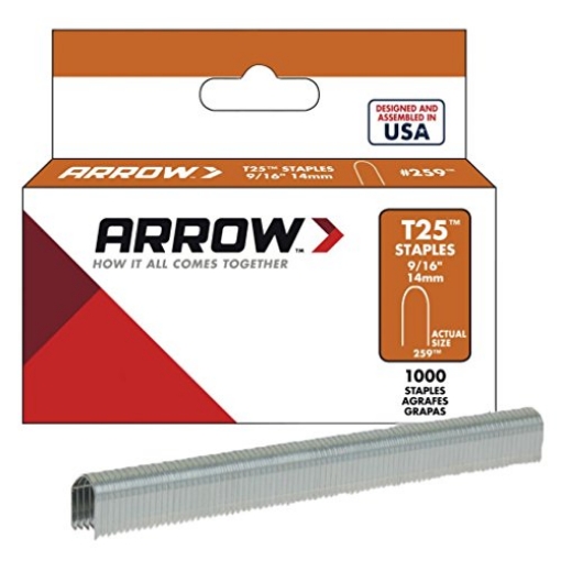 Picture of ARROW FASTENER CO LLC 259 Arrow Staples Rnd Crwn 1/4 ", 9/16" 1000 / Peg Pack - Pack of 5 (PK-5-EA)