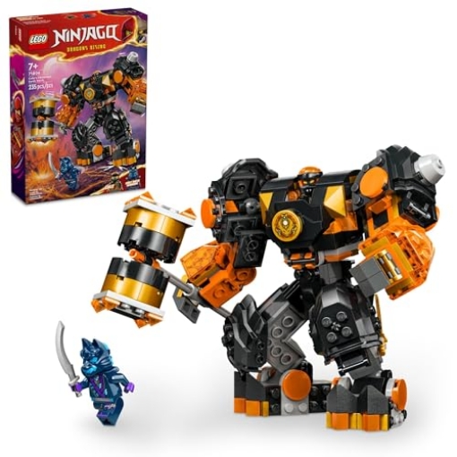 Picture of Lego 71806 LEGO NINJAGO Cole’s Elemental Earth Mech Mini Ninja Toy, Customizable Action Figure Adventure Toy with Cole and Wolf Warrior Minifigures, Ninja Gift for Boys, Girls and Kids Ages 7 and Up, 71806 (EA)