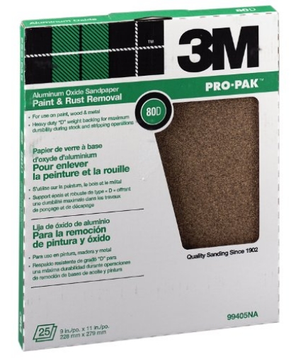 Picture of 3M 2115 3M 99405NA 80D Grit Pro-Pak Paint & Rust Removal Sandpaper Sheets (EA)