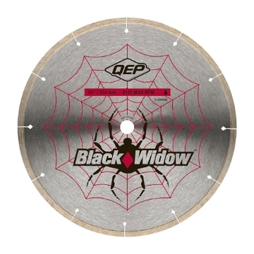 Picture of Qep 6-1008BW QEP 10" Black Widow Premium-Grade, Thin Rim Diamond Blade for Wet Cutting of Porcelain, Ceramic, Granite and Marble Tile (EA)