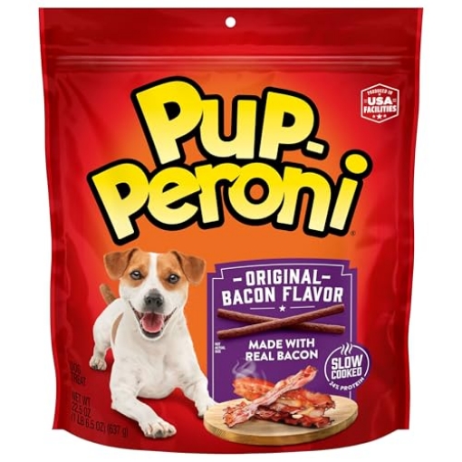 Picture of JM SMUCKER'S 800193 Pup-Peroni Dog Treats, Original Bacon Flavor, 22.5 Ounce, Made with Real Bacon (PK-4-EA)