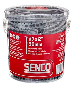 Picture of SENCO FASTENING SYSTEMS 07A200P Senco 07A200P Duraspin#7 by 2" Drywall to Wood Collated Screw (1, 000per Box) , grey (EA)