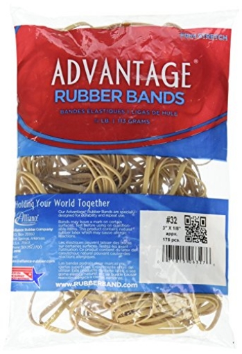 Picture of ALLIANCE RUBBER CO 06327 Alliance(R) Advantage(TM) Rubber Bands In 1/4 Lb. Poly, #32 3 x 1/8, Bag Of 175 (EA)