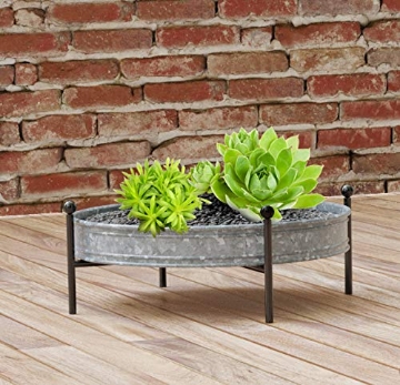 Picture of PANACEA PRODUCTS 83302 Panacea 83302 Rustic Metal Planter Tray with Stand, Galvanized (EA)