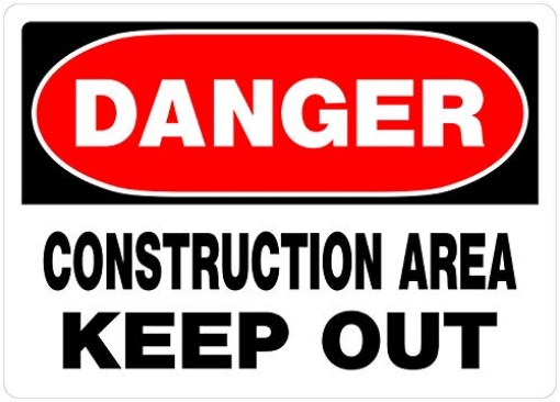 Picture of HILLMAN 842054 Danger Construction Area Keep Out Sign (10" x 14"), 6 Pack (PK-6-EA)