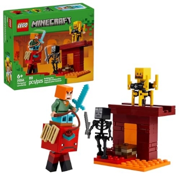 Picture of Lego 21266 LEGO Minecraft The Nether Lava Battle Toy and Playset - Building Minecraft Toy for Kids, Ages 6+ - Alex, Wither Skeleton, Blaze and Strider Figures for Pretend Play - Gift Idea for Birthdays - 21266 (EA)