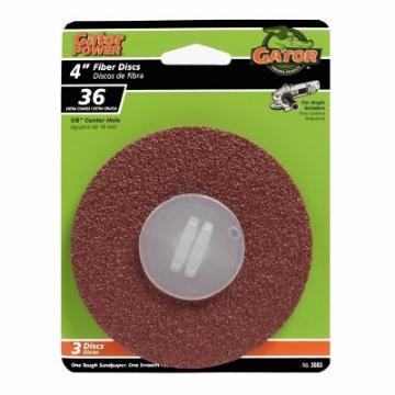 Picture of GATOR 3063 Gator 4 in. Aluminum Oxide Center Mount Fiber Disc 36 Grit Extra Coarse 3 pk (PK-5-EA)