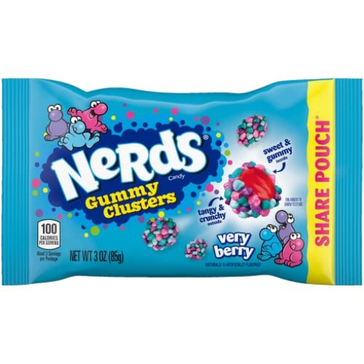 Picture of NERDS 741287 Nerds Gummy Clusters Very Berry 3 oz Bags - Case of 12 (PK-12-EA)