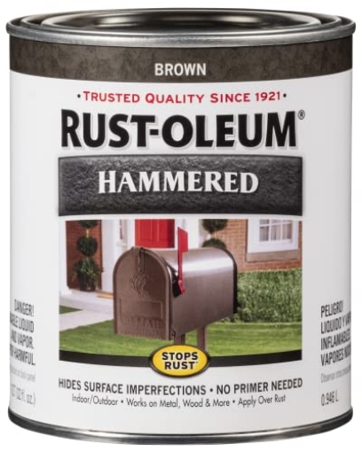 Picture of Rustoleum 239073 Rust-Oleum 239073 Stops Rust Hammered Finish Paint, Quart, Brown 32 Fl Oz (Pack of 1) (EA)