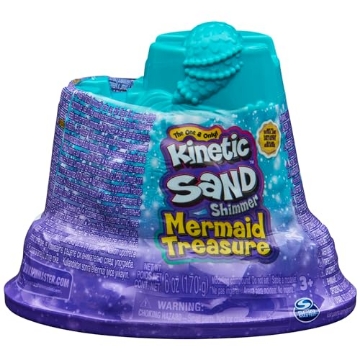 Picture of KINETIC SAND 6064334 Kinetic Sand Mini Mermaid Lock, 170 g, Magic Sand, Purple Sand, 1 Cutter, 2 Accessories and 3 Gems, Toy for Children and Girls 3 Years (EA)