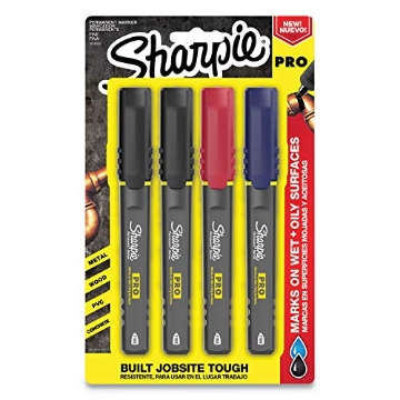 Picture of Sharpie 2018324 Sharpie Pro Permanent Marker, Fine Point, Assorted Colors, 4-Count Marker (2018324) (PK-6-EA)