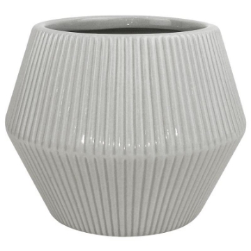 Picture of TRENDSPOT INC CR01474N-08H TRENDSPOT 7008875 8 in. Dia. Rena Ceramic Planter44; Light Gray - Pack of 22 (PK-2-EA)