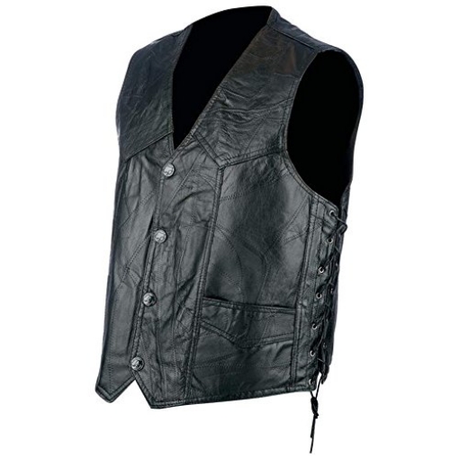 Picture of Bf Systems GFVLACEM Rocky Ranch Hides Rock Design Genuine Hog Leather Biker Vest, Medium (EA)