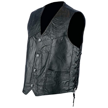Picture of Bf Systems GFVLACE2X Rocky Ranch Hides Rock Design Genuine Hog Leather Biker Vest,Black,2X (EA)