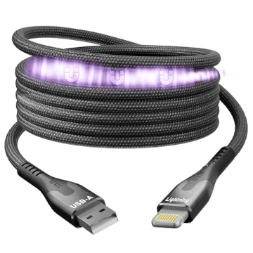 Picture of STATIK PUP-0475-3FT-AL Statik MagStack USB A to iPhone Cable MFi Certified, Clutter-Free Magnetic Charging Cable, Anti-Tangle Phone Charger Cord, 12W, Compatible with iPhone 14 Pro Max, 13 12 11, 3FT/1M (EA)