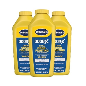 Picture of SCHOLLS CO 90000065 Dr. Scholl's Odor-X Ultra Odor-Fighting Foot Powder, 6.25 oz - Talc-Free Formula Destroys Odors Instantly, Absorbs Sweat, All-Day Odor Protection Guaranteed, Keep your Feet Feeling Fresh and Dry, 3 Ct (PK-3-EA)