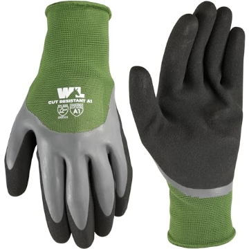 Picture of WELLS LAMONT 609XL-300 Wells Lamont Men's Waterproof Work Gloves with Latex Double Coating, Green/Black, X-Large (609XL-300) (EA)