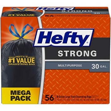 Picture of Hefty E85656 Hefty Strong Large Trash Bags, 30 Gallon, 56 Count (EA)