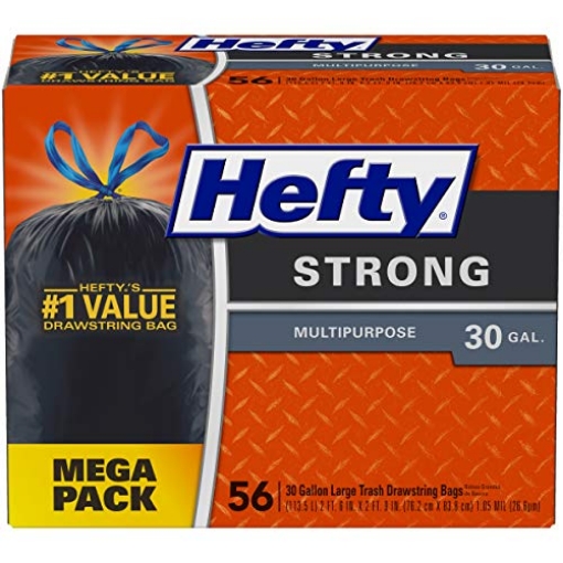 Picture of Hefty E85656 Hefty Strong Large Trash Bags, 30 Gallon, 56 Count (EA)